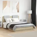 Cadre de lit tête de lit et lumières LED chêne sonoma 135x190cm