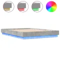 Cadre de lit avec lumières LED gris béton 150x200 cm
