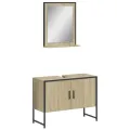 Ensemble d'armoires de salle de bain 2 pcs chêne sonoma