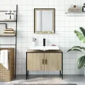 Ensemble d'armoires de salle de bain 2 pcs chêne sonoma