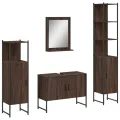 Ensemble d'armoires de salle de bain 4 pcs chêne marron
