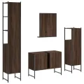 Ensemble d'armoires de salle de bain 4 pcs chêne marron