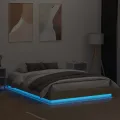 Cadre de lit avec lumières LED chêne sonoma 120x200 cm