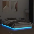 Cadre de lit avec lumières LED blanc 150x200 cm