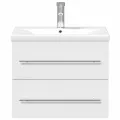 Armoire lavabo de salle de bain avec bassin intégré blanc