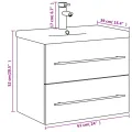Armoire lavabo de salle de bain avec bassin intégré blanc