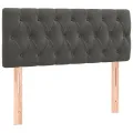 cadre de lit avec matelas et LED Gris foncé 90x190cm