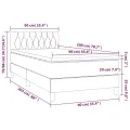 cadre de lit avec matelas et LED Gris foncé 90x200cm