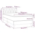 cadre de lit et matelas Gris foncé 90x190 cm Velours