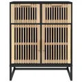 Buffet noir 60x30x75 cm bois d'ingénierie