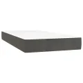 cadre de lit et matelas Gris foncé 90x190 cm Velours
