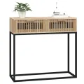 Table console 80x30x75 cm bois d'ingénierie et fer