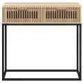 Table console 80x30x75 cm bois d'ingénierie et fer