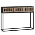 Table console noir 105x30x75 cm bois d'ingénierie et fer