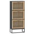 Armoire à chaussures noir 52x25x120 cm bois d'ingénierie