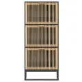 Armoire à chaussures noir 52x25x120 cm bois d'ingénierie