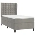 cadre de lit et matelas Gris clair 80x200 cm Velours