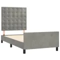 Cadre de lit avec tête de lit Gris clair 80x200 cm Velours