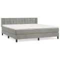 cadre de lit et matelas Gris clair 160x200cm Velours