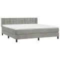 cadre de lit et matelas Gris clair 160x200cm Velours