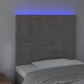 Tête de lit à LED Gris clair 80x5x118/128 cm Velours