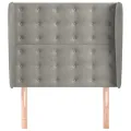 Tête de lit avec oreilles Gris clair 83x23x118/128 cm Velours