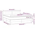cadre de lit et matelas Gris clair 160x200cm Velours