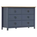 Buffet Hill Gris 125x40x80 cm Bois de pin solide