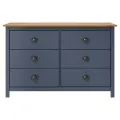 Buffet Hill Gris 125x40x80 cm Bois de pin solide