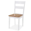 Ensemble de salle à manger 5 pcs MDF et hévéa Blanc