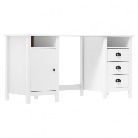 Bureau Hill Blanc 150x50x74 cm Bois de pin solide