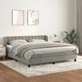 cadre de lit et matelas Gris clair 160x200cm Velours