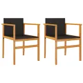 Chaises de jardin lot de 2 noir résine tressée et bois massif