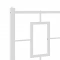 Cadre de lit métal avec tête de lit blanc 107x203 cm