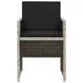 Chaises de jardin avec coussins 4 pcs gris clair résine tressée