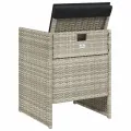 Chaises de jardin avec coussins 4 pcs gris clair résine tressée