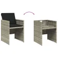 Chaises de jardin avec coussins 4 pcs gris clair résine tressée