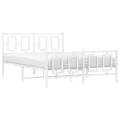 Cadre de lit métal avec tête de lit/pied de lit blanc 140x190cm