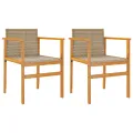 Chaises de jardin coussins lot de 2 beige résine tressée bois