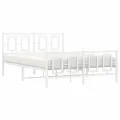 Cadre de lit métal avec tête de lit/pied de lit blanc 135x190cm