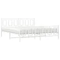 Cadre de lit métal avec tête de lit/pied de lit blanc 183x213cm