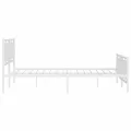 Cadre de lit métal avec tête de lit/pied de lit blanc 183x213cm