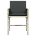 Chaises de jardin avec coussins 4 pcs gris clair résine tressée