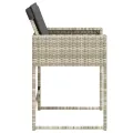 Chaises de jardin avec coussins 4 pcs gris clair résine tressée