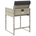 Chaises de jardin avec coussins 4 pcs gris clair résine tressée