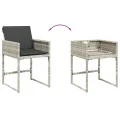 Chaises de jardin avec coussins 4 pcs gris clair résine tressée