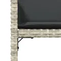Chaises de jardin avec coussins 4 pcs gris clair résine tressée