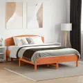 Tête de lit cire marron 135 cm bois massif de pin
