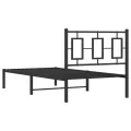 Cadre de lit métal avec tête de lit noir 90x200 cm