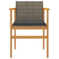 Chaises de jardin coussins lot de 2 gris résine tressée et bois
